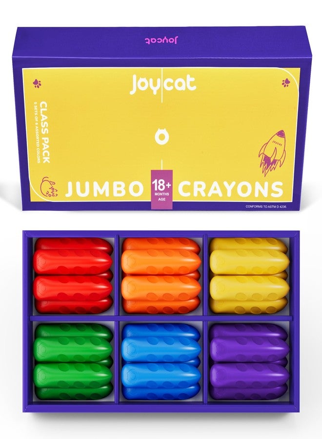 JoyCat Jumbo Crayons bulk for Toddlers 1-3 4 5 6 year old Kid,Easy-Grip,Unbreakable,Non-Toxic,Washable,big,Triangular,fat toddler Crayons pack&box,Art Supply for kids party favors,6 Colors 30 count. - Image 1